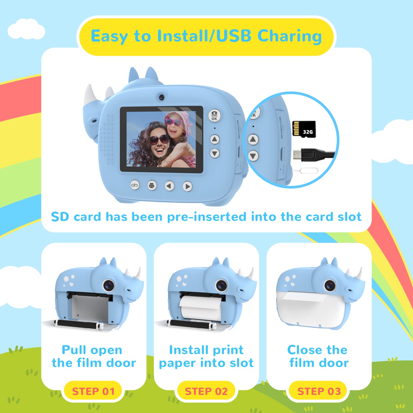 Kids Instant Camera -Rhino
