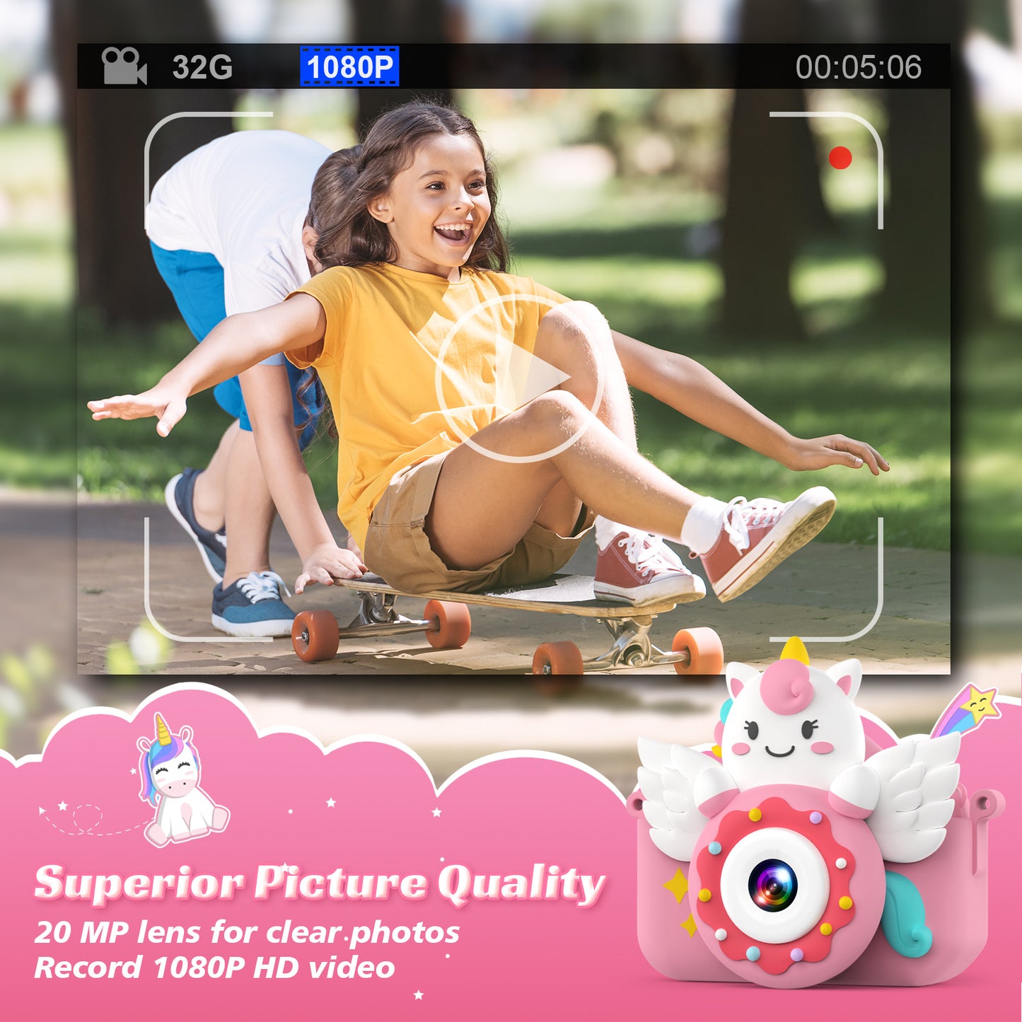 Kids Digital Camera - Unicorn & Donut