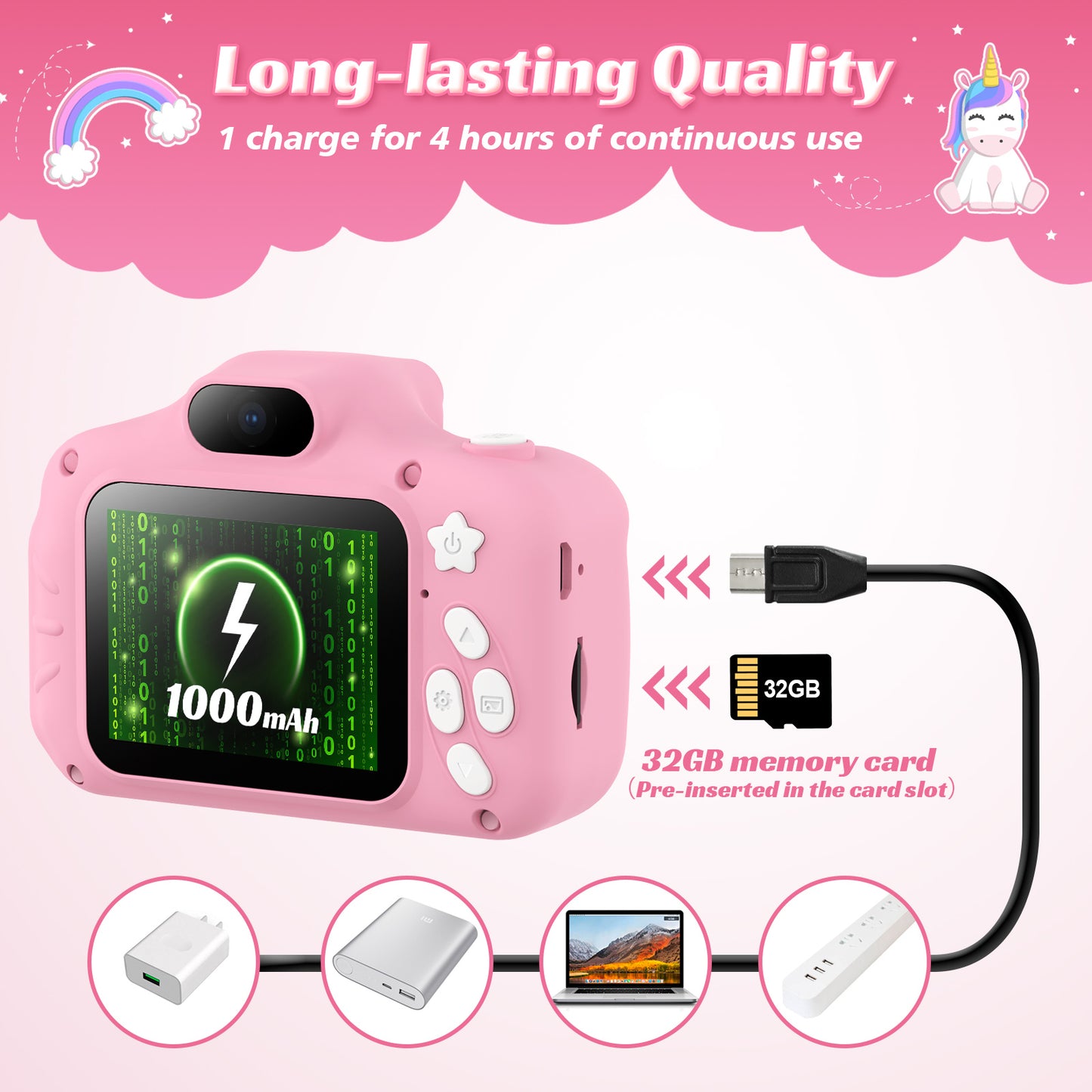 Kids Digital Camera - Unicorn & Donut