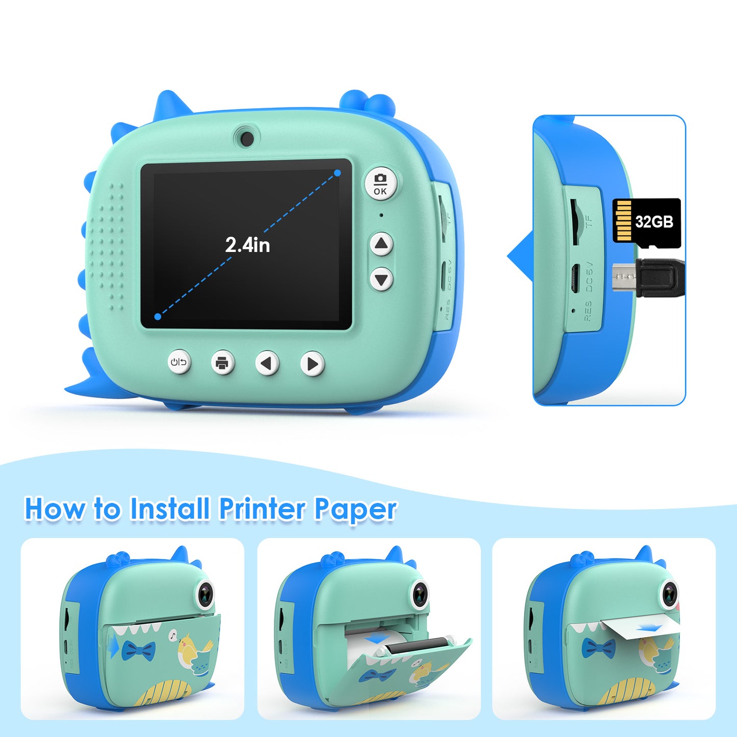 Kids Instant Camera - Dinosaur
